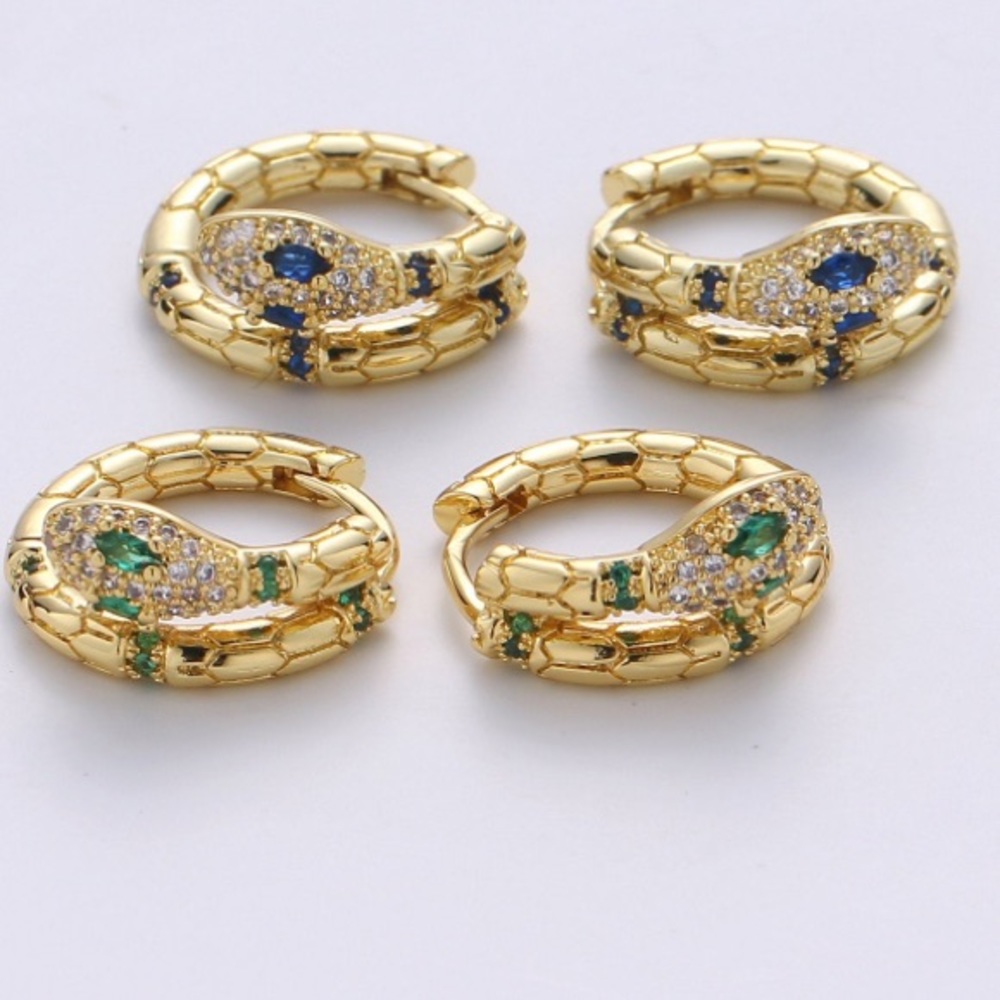 18K Gold Filled Snake Hoop Earrings